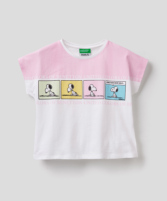 Peanutsコラボ ピーナッツキャラクターtシャツ カットソー ガールズ ベネトン オンラインストア Benetton公式通販