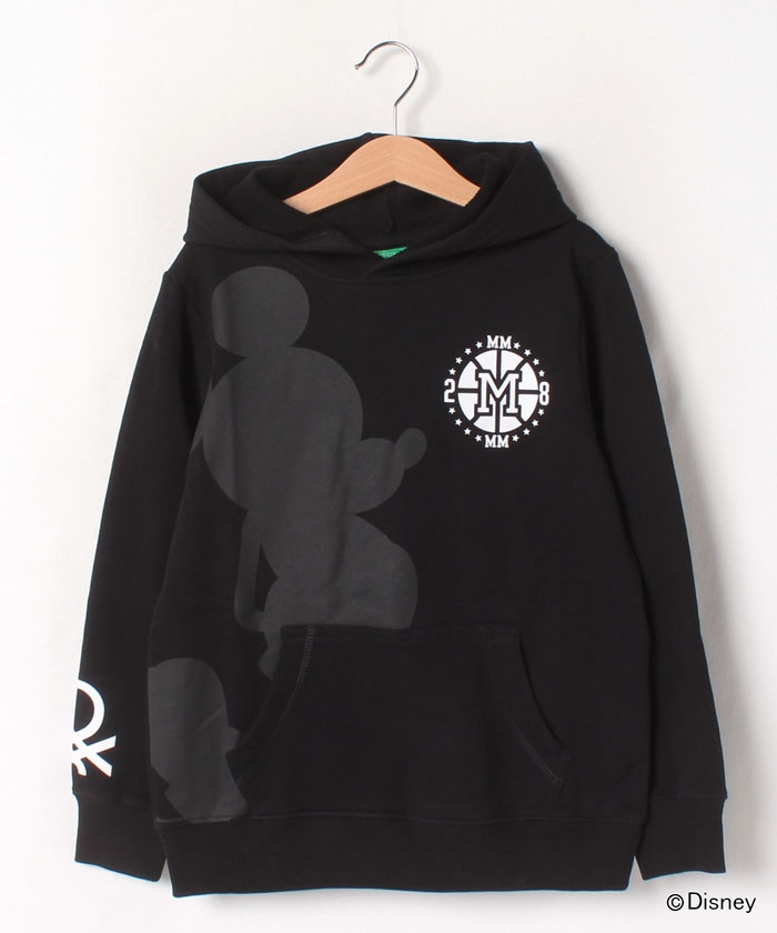 ディズニー Disney コラボ ミッキーマウスシルエットスウェットフードパーカー ガールズ ベネトン オンラインストア Benetton公式通販