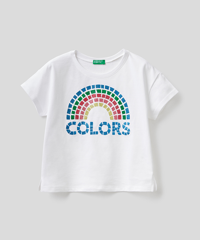キッズモザイクレインボーtシャツ カットソー ガールズ ベネトン オンラインストア Benetton公式通販