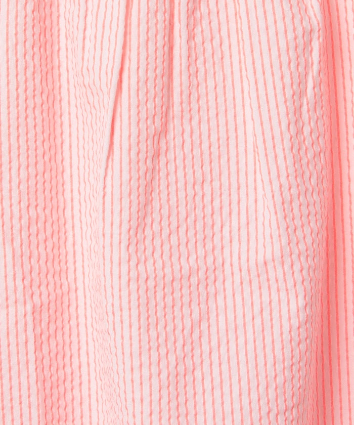 キッズシアサッカーストライプオフショルダーワンピース ガールズ ベネトン オンラインストア Benetton公式通販