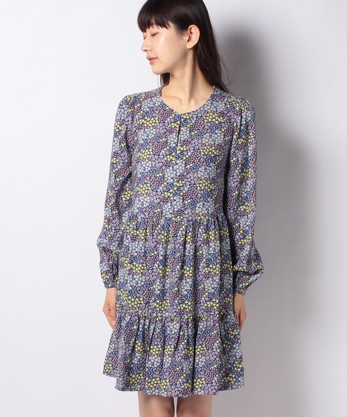 総柄ボタン付き長袖ワンピース レディース ベネトン オンラインストア Benetton公式通販 総柄ボタン付き長袖ワンピース レディース ベネトン オンラインストア Benetton公式通販