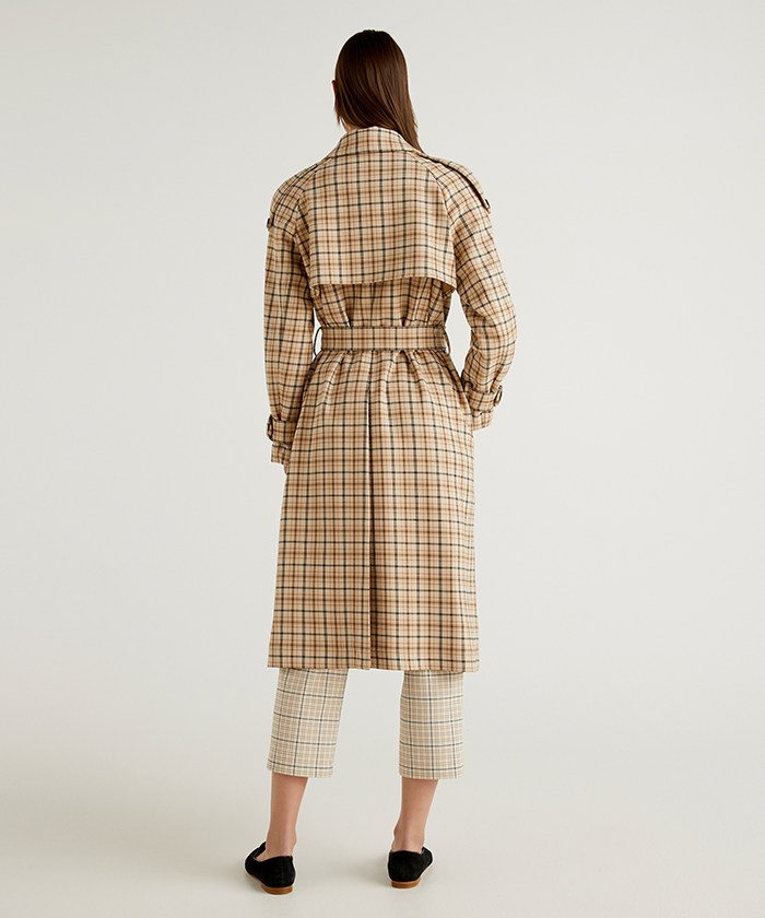 チェックトレンチコート レディース ベネトン オンラインストア Benetton公式通販