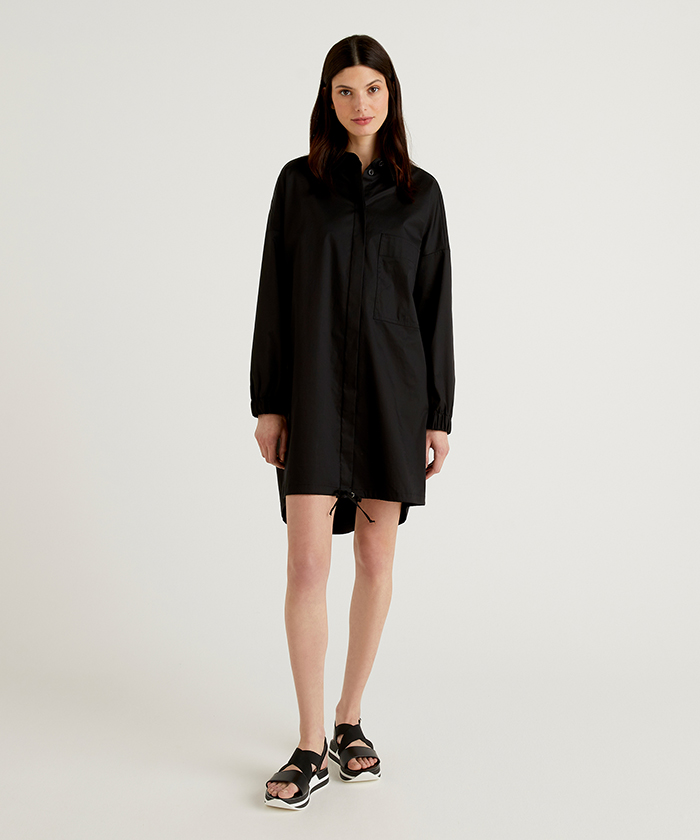 ヘムドロスト付きシャツ型ワンピース レディース ベネトン オンラインストア Benetton公式通販 ヘムドロスト付きシャツ型ワンピース レディース ベネトン オンラインストア Benetton公式通販