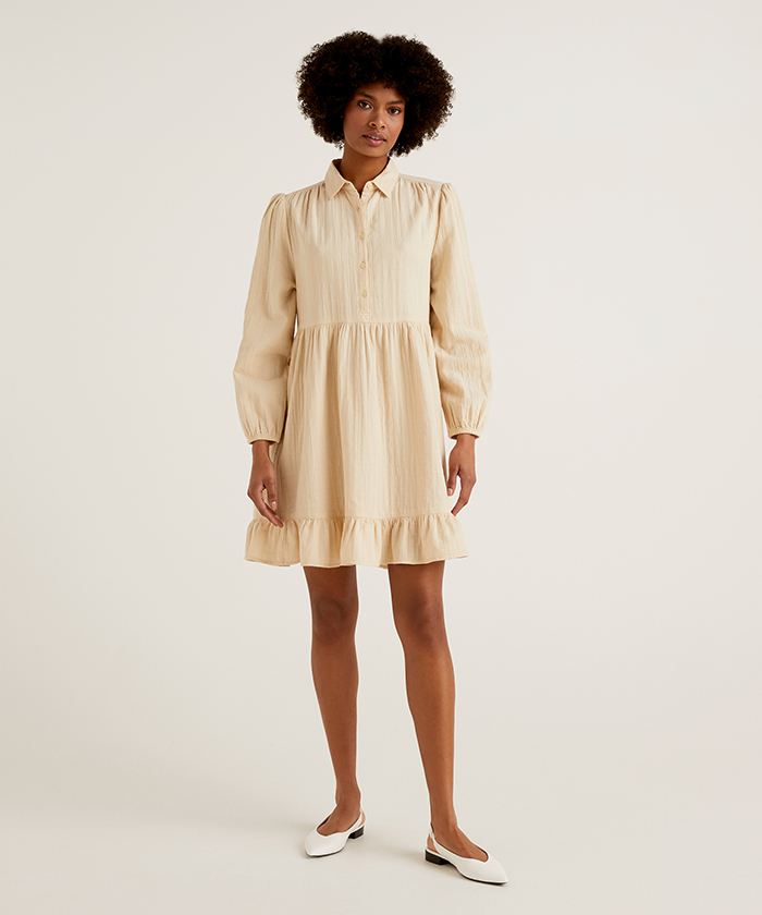 長袖ミニシャツワンピース レディース ベネトン オンラインストア Benetton公式通販 長袖ミニシャツワンピース レディース ベネトン オンラインストア Benetton公式通販