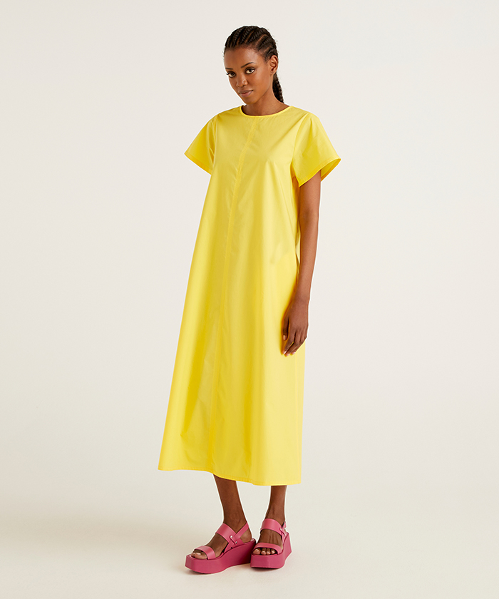 半袖aラインミモレ丈ワンピース レディース ベネトン オンラインストア Benetton公式通販 半袖aラインミモレ丈ワンピース レディース ベネトン オンラインストア Benetton公式通販