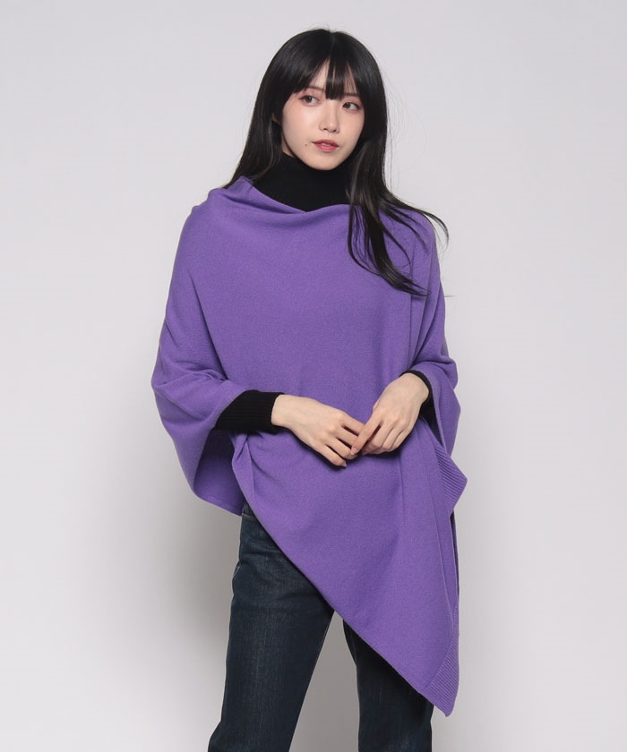 タンTAN Lambs cape タートルネックニットケープ18AW-