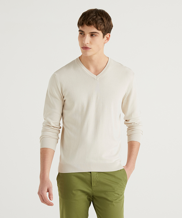 コットンvネックニット セーター メンズ ベネトン オンラインストア Benetton公式通販