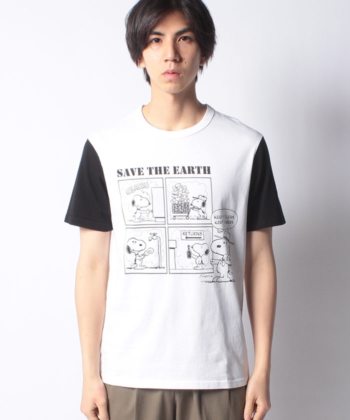 Peanutsコラボ スヌーピー ウッドストックtシャツ カットソー メンズ ベネトン オンラインストア Benetton公式通販