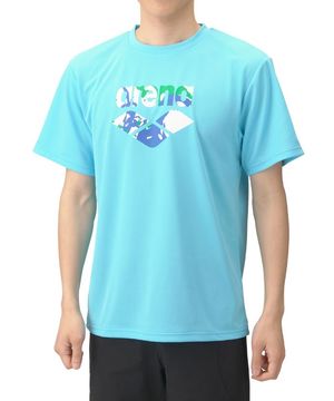 【アリーナ公式】半袖Tシャツ(ビッグロゴ) 水泳 新品 (BLBL)ブルー ユニセックス O ARENA シーン ペイント 風