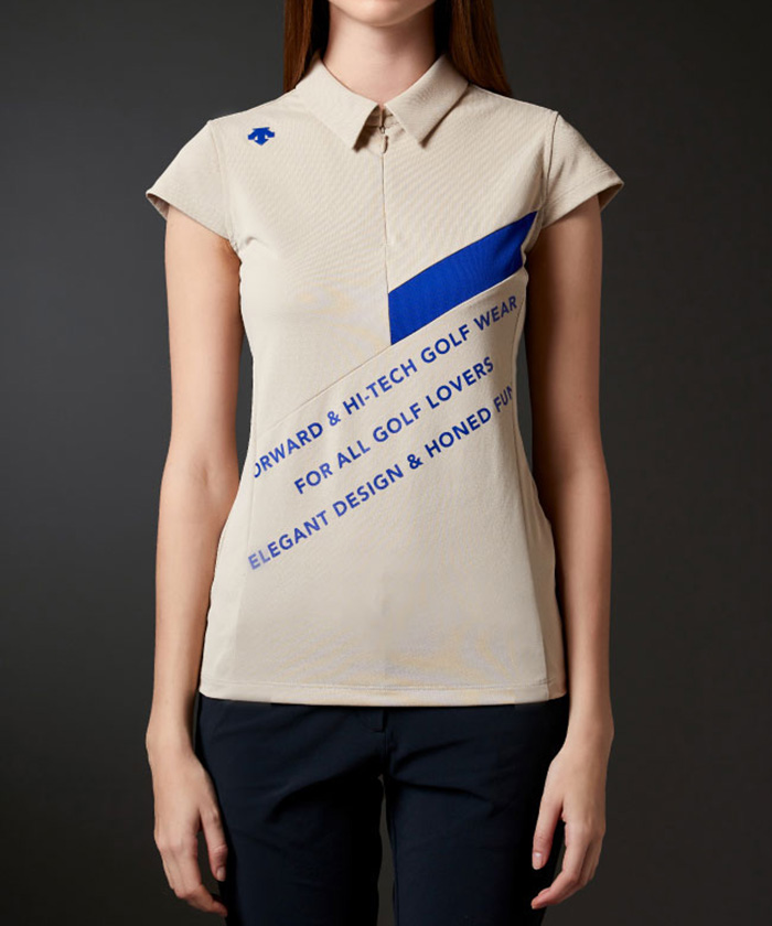 ZERO AQUA リサイクル鹿の子キャップスリーブシャツ