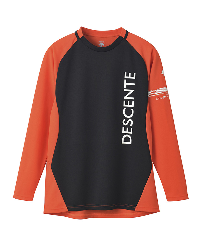 デサント DESCENTE ロングTシャツ 長袖バレーボールシャツ 吸汗速乾 ワンポイント 無地 デサントロゴ 汎用性 ロンT 長袖 ロングスリーブ  トップス ウエア アパレル 服 ポリエステル素材 ブラック ネイビー ホワイト メンズ レディース ユニセックス バレーボール DVB5216B