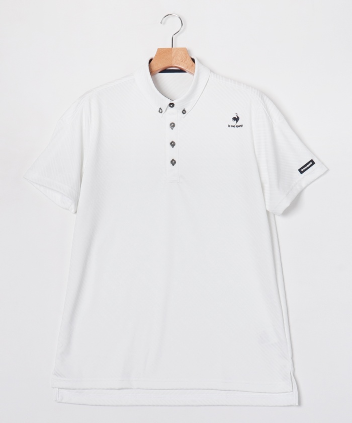 ゴルファーズアドレスカッティングロゴジャガード半袖シャツ(吸汗速乾/UVケア(UPF15))