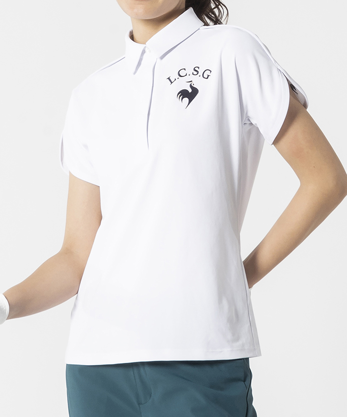 【le coq sportif GOLF 】 半袖シャツ レディース ホワイト LL ルコックスポルティフゴルフ トップス(スポーツウェア) スポーツウェア