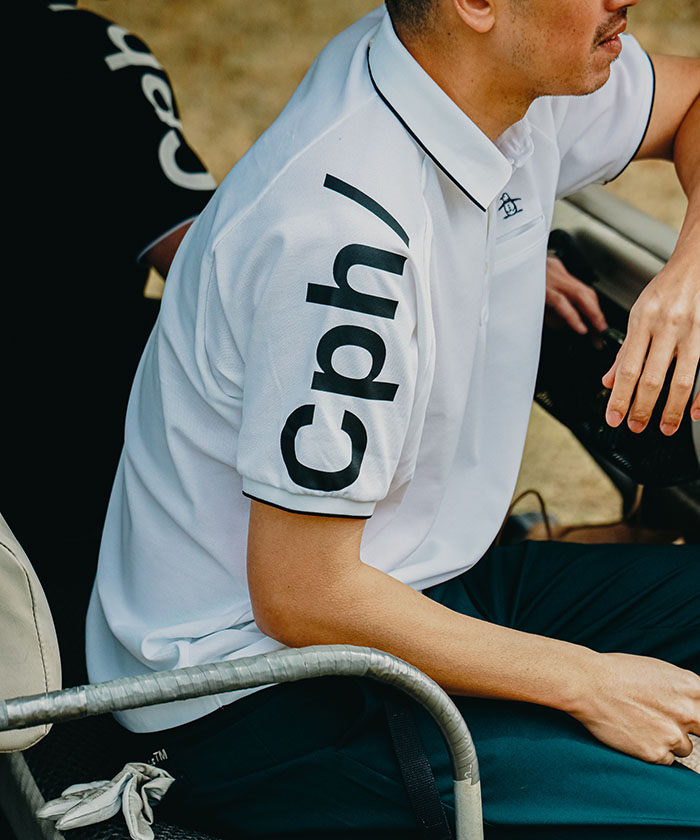 【CAPTAINS HELM コラボ別注】Cph/Golf TM ロゴ ガゼット付きラグラン半袖シャツ
