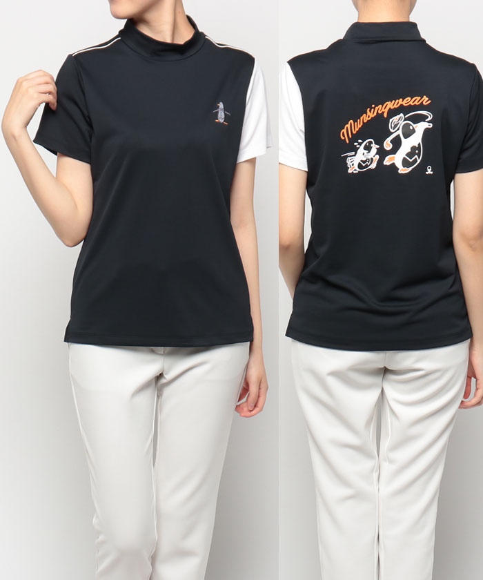 【ENVOY|3Colors Penguin Logo】SUNSCREENバックプリントモックネック半袖シャツ
