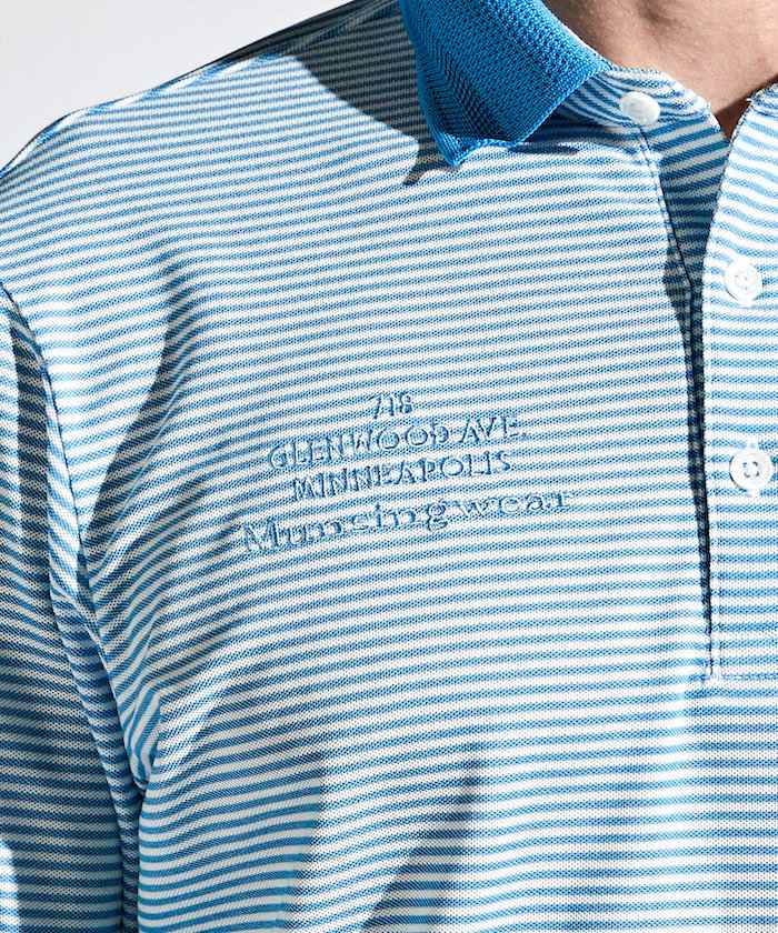 【Munsingwear】 SUNSCREENボーダー長袖ポロシャツ メンズ ブルー 3L トップス(スポーツウェア) スポーツウェア マンシングウェア