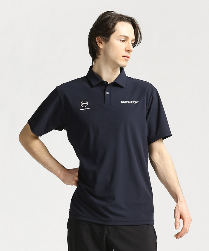 美品 デサント ゴルフ スポーツ シャツ ポロシャツ ネイビー Mサイズ