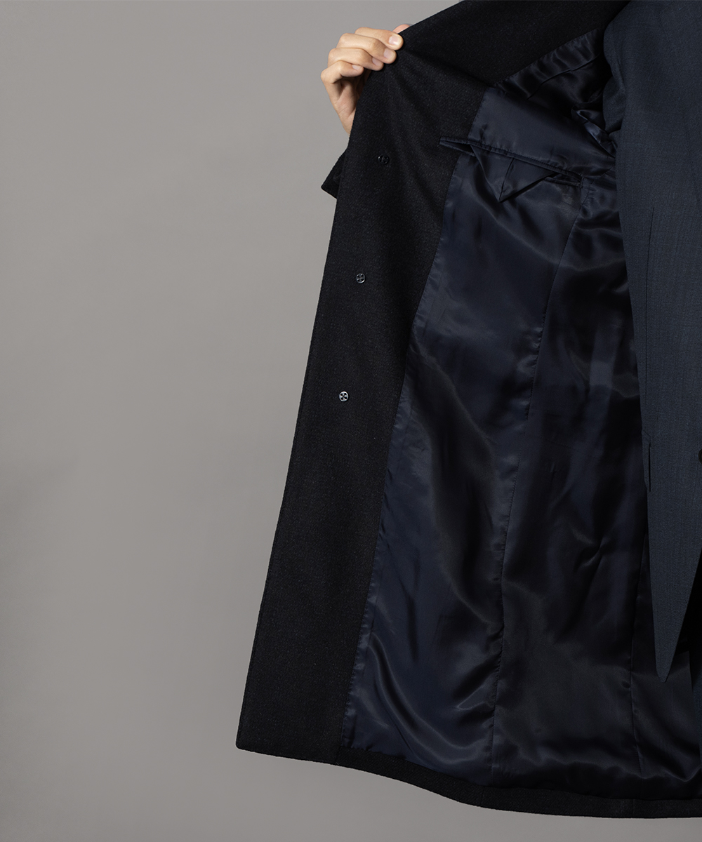 【極美品】ランバン アンゴラ チェスターコート ビジネス フォーマル 総柄裏地 Perfect Suit FActory チェスターコート コート アンゴラ混