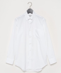 【ネックスリーブ】ホワイトブロードシャツ(スナップダウン)