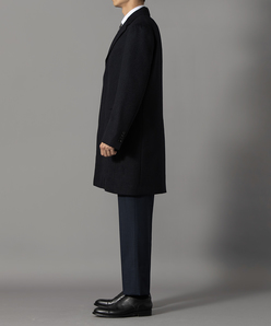 【極美品】ランバン アンゴラ チェスターコート ビジネス フォーマル 総柄裏地 チェスターコート レディース ウール アンゴラ 着丈92cm 6F