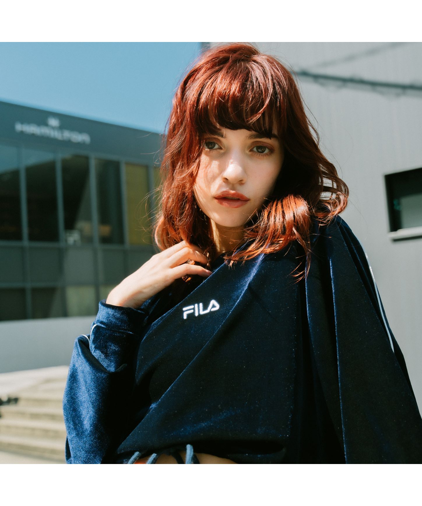 FILA（フィラ） 別注ベロアクルーネックトップス-