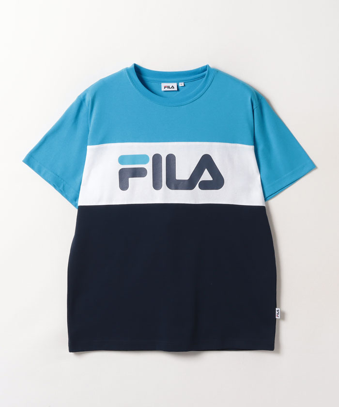 FILA定番配色切り替え フロントロゴ 半袖Tシャツ レディース