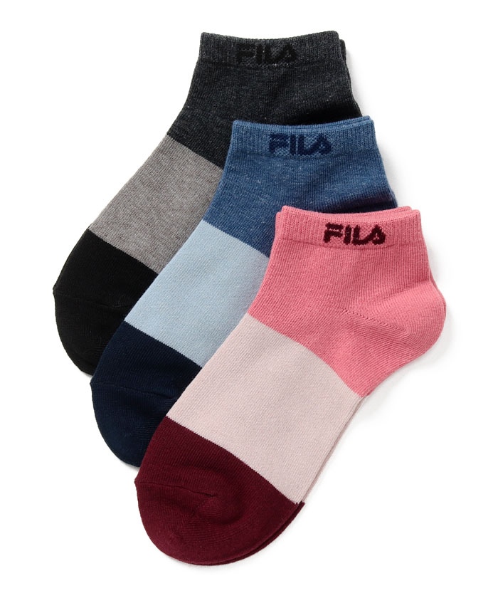 三段切替 ショートソックス レディース|FILA（フィラ）公式通販