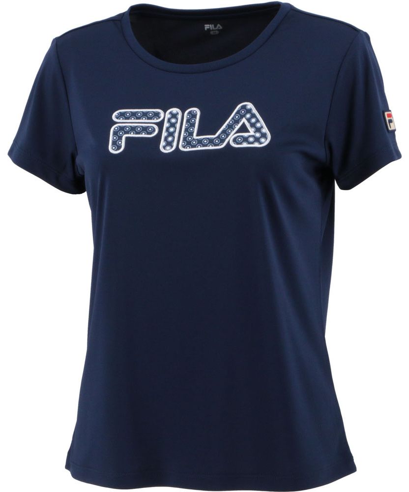 テニス】小紋水玉柄刺繍 Tシャツ スポーツウェア レディース|FILA