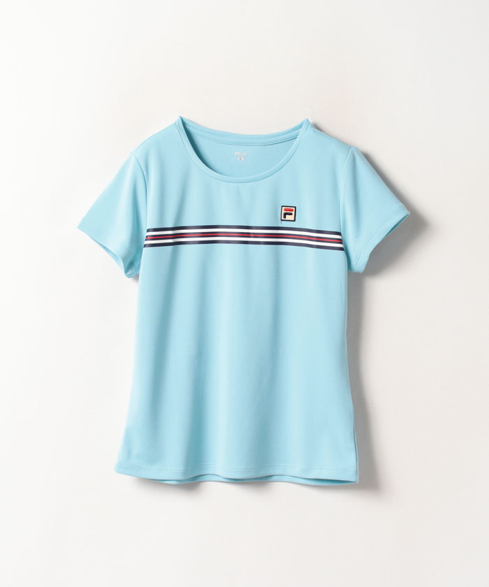 テニス】ラインプリントTシャツ スポーツウェア レディース|FILA