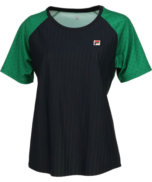 【テニス】ドッキング クルーネック Tシャツ レディース
