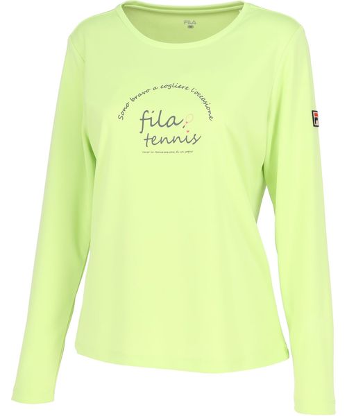 【テニス】グラフィックプリント クルーネックロングTシャツ レディース