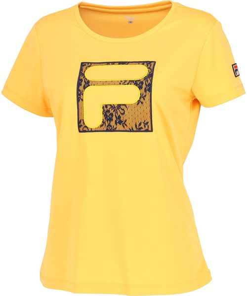 【テニス】 Fボックス フラワーレース刺繍 クルーネックシャツ レディース
