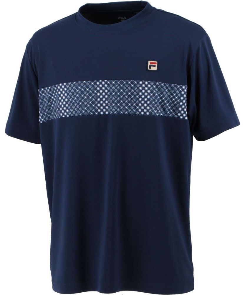 【テニス】切替Tシャツ 小紋水玉柄 スポーツウェア メンズ|FILA