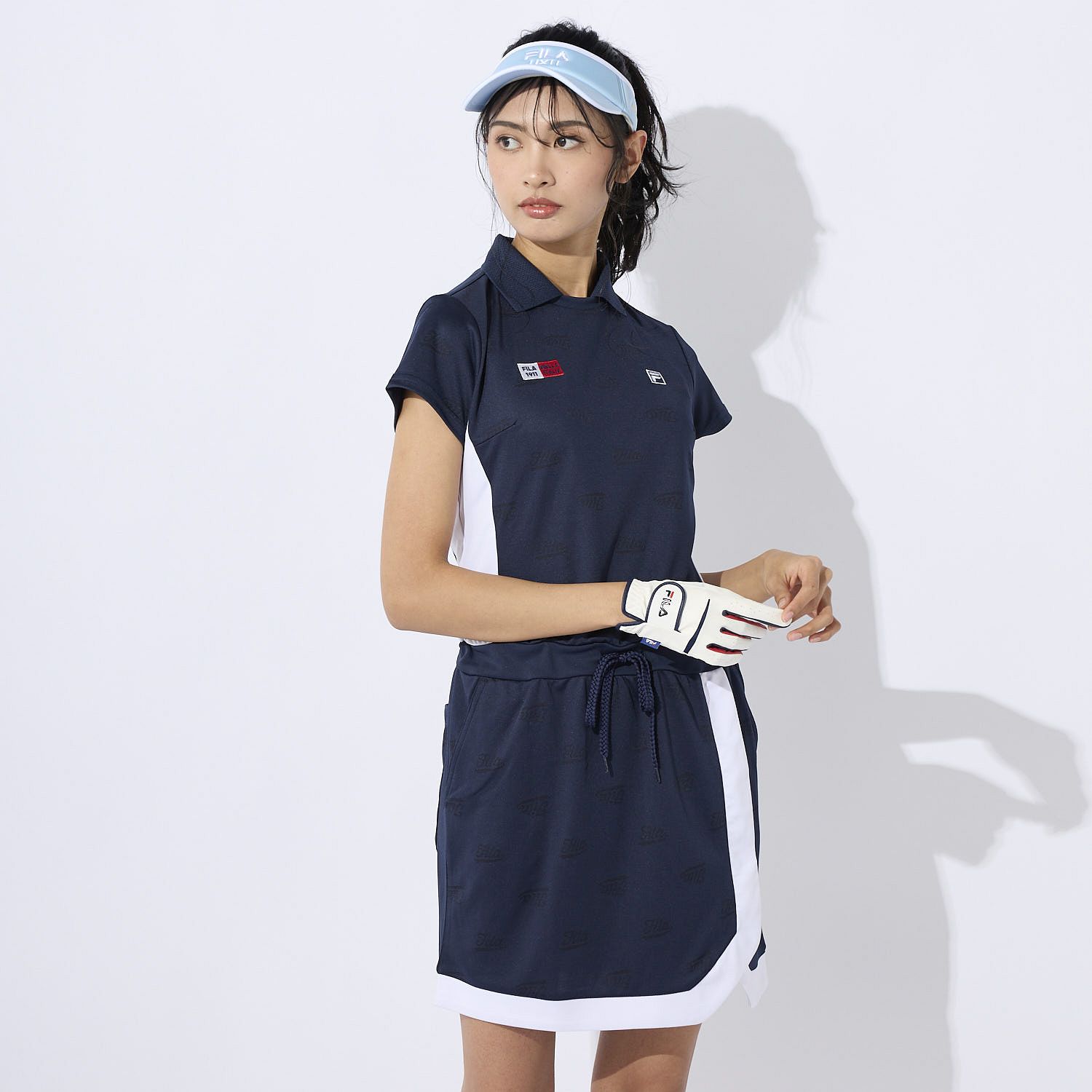 ゴルフ】ECOジャガード FILAロゴ スキッパーワンピース|FILA（フィラ 