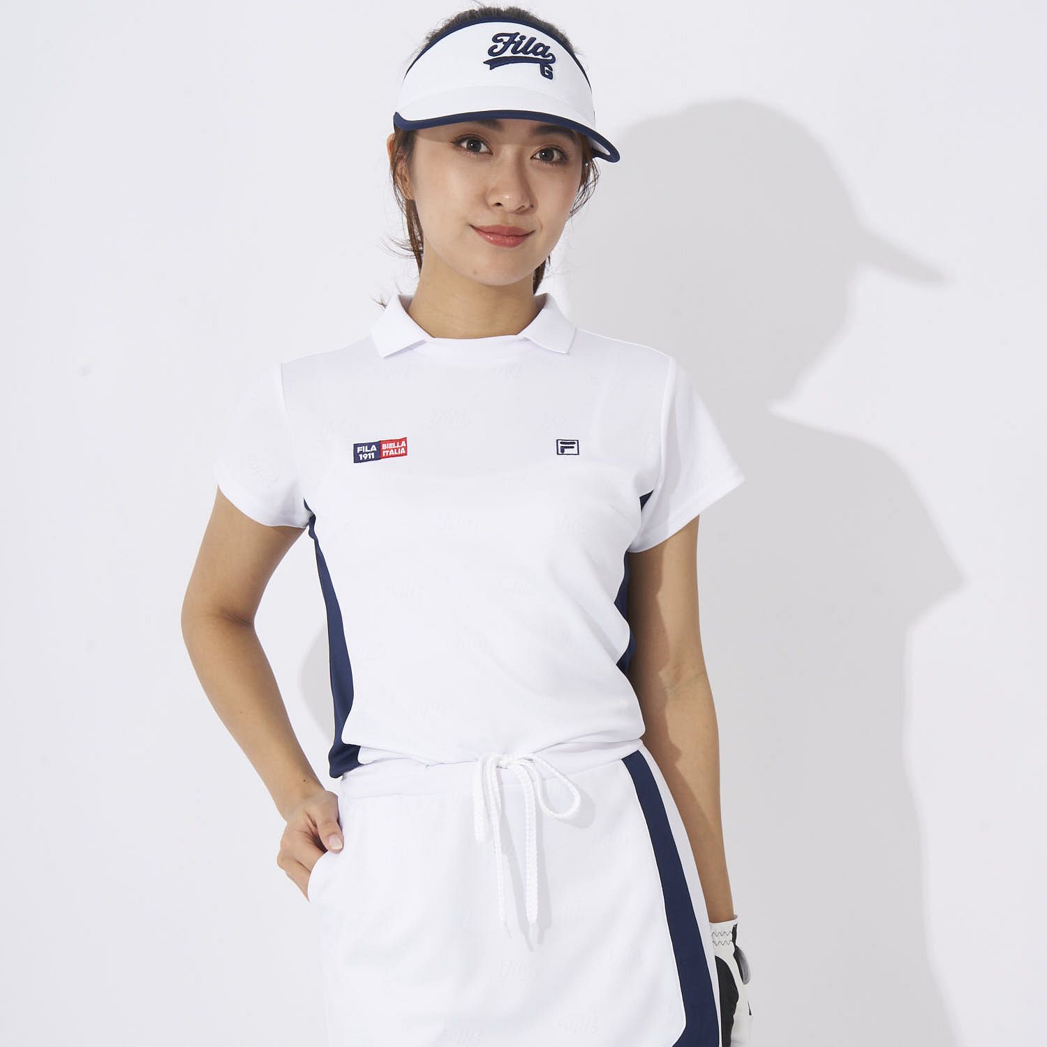 ゴルフ】ECOジャガード FILAロゴ スキッパーワンピース|FILA（フィラ 