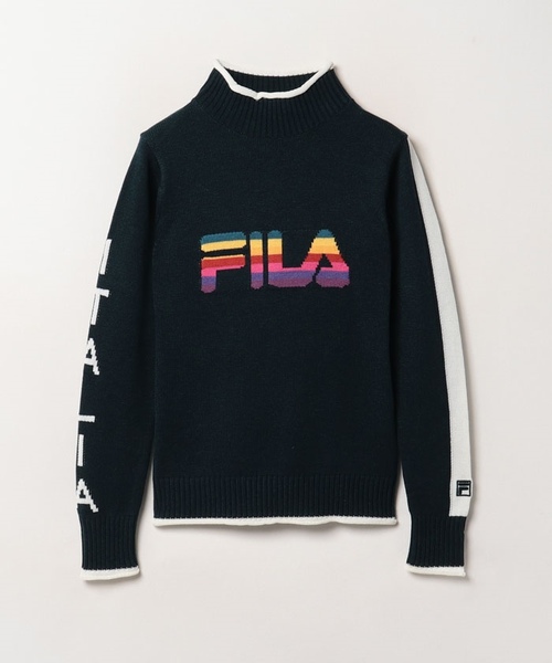 ゴルフ】羊毛混 レインボーロゴ ハイネックセーター レディース|FILA 