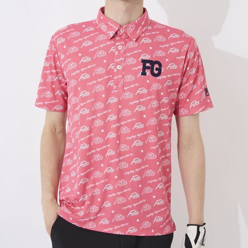 【ゴルフ】遮熱バーチカルメッシュ ロゴグラフィックプリント半袖シャツ