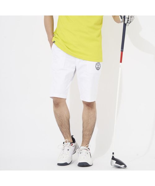 【ゴルフ】ストレッチツイル ロゴグラフィックエンボス ショートパンツ 股下27cm メンズ