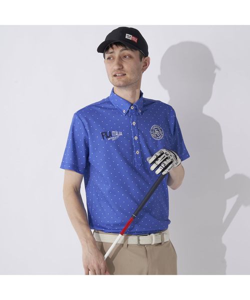 【ゴルフ】ECOカノコ ドットプリント半袖シャツ メンズ