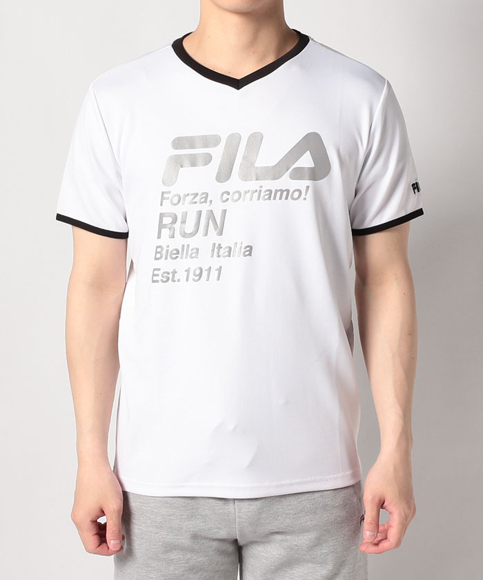 FIL-VM5607-08-M FILA(フィラ) メンズ グラフィック長袖Tシャツ（ブラック・サイズ：M） FILA TENNIS 通販 