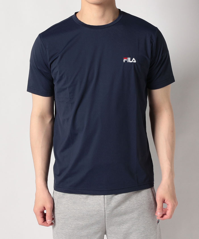 ラン】接触冷感 UVカット クルーネックTシャツ メンズ|FILA（フィラ 