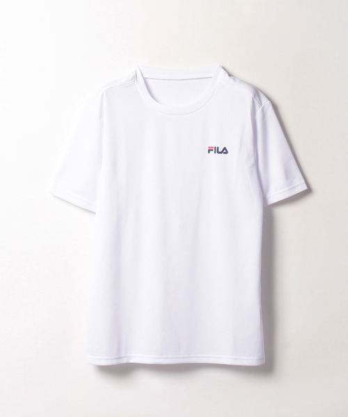 FILA ホワイト Tシャツ 半袖 メッシュ FILA tシャツ Tシャツ 「FILA:フィラ」冷感メッシュ半袖Tシャツ