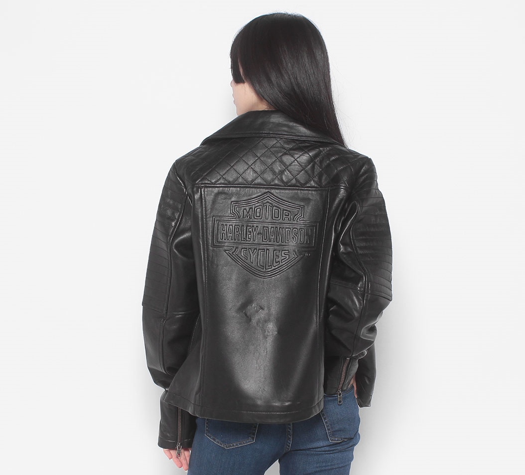 Classic Biker型押し加工レザージャケット【Women's】｜ハーレー 