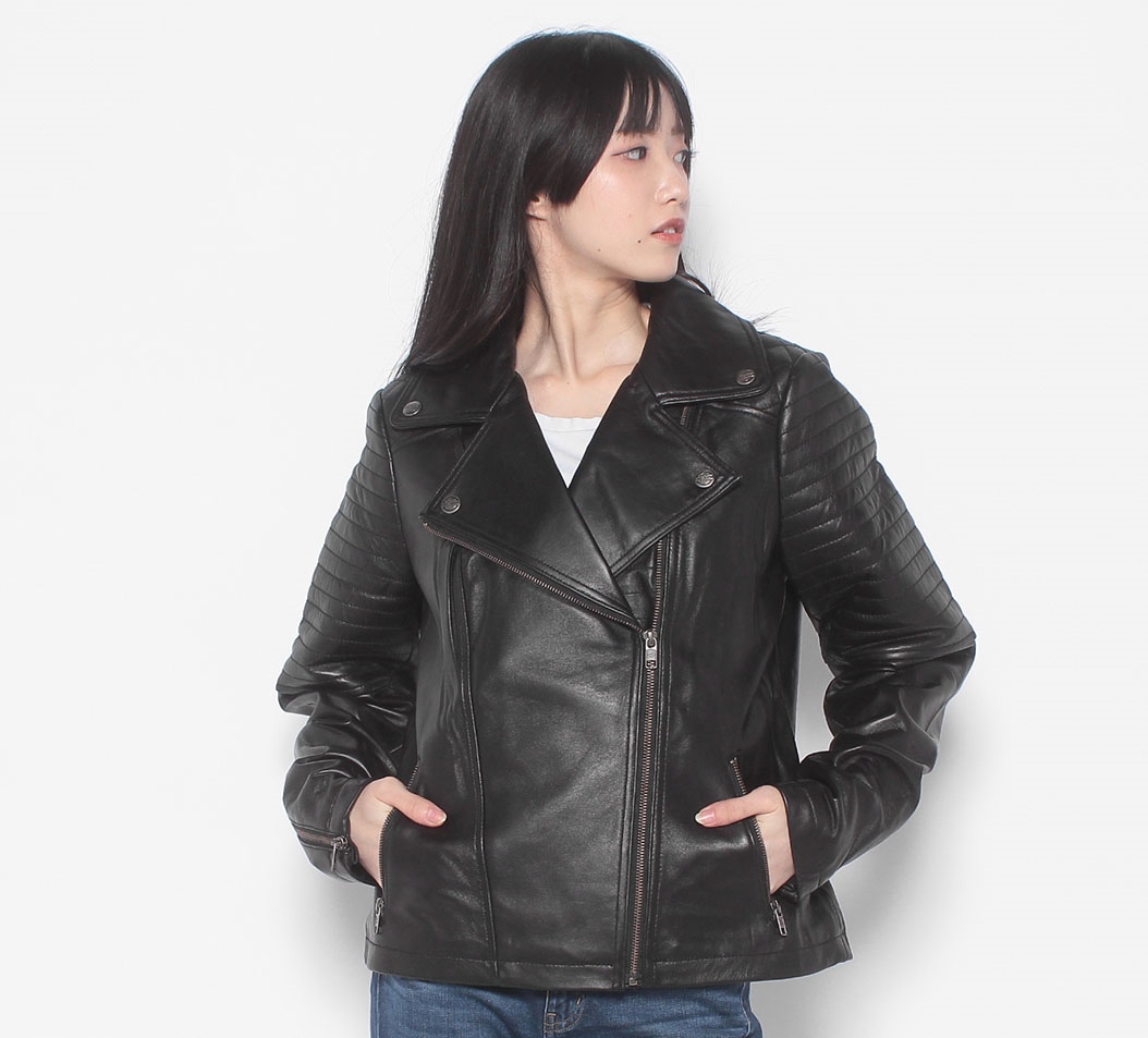 Classic Biker型押し加工レザージャケット【Women's】｜ハーレー