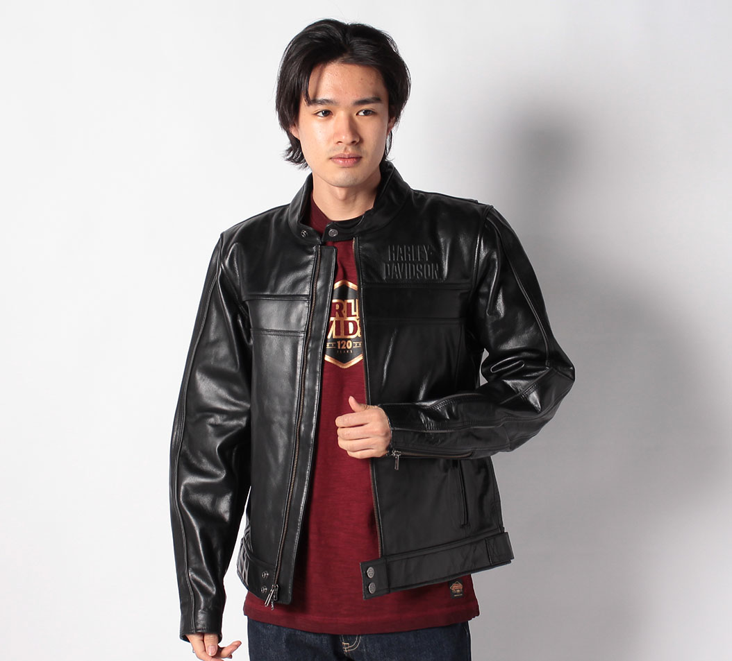 【Men's】H－D(TM)レイヤリングシステムのカフェレーサーレザージャケット