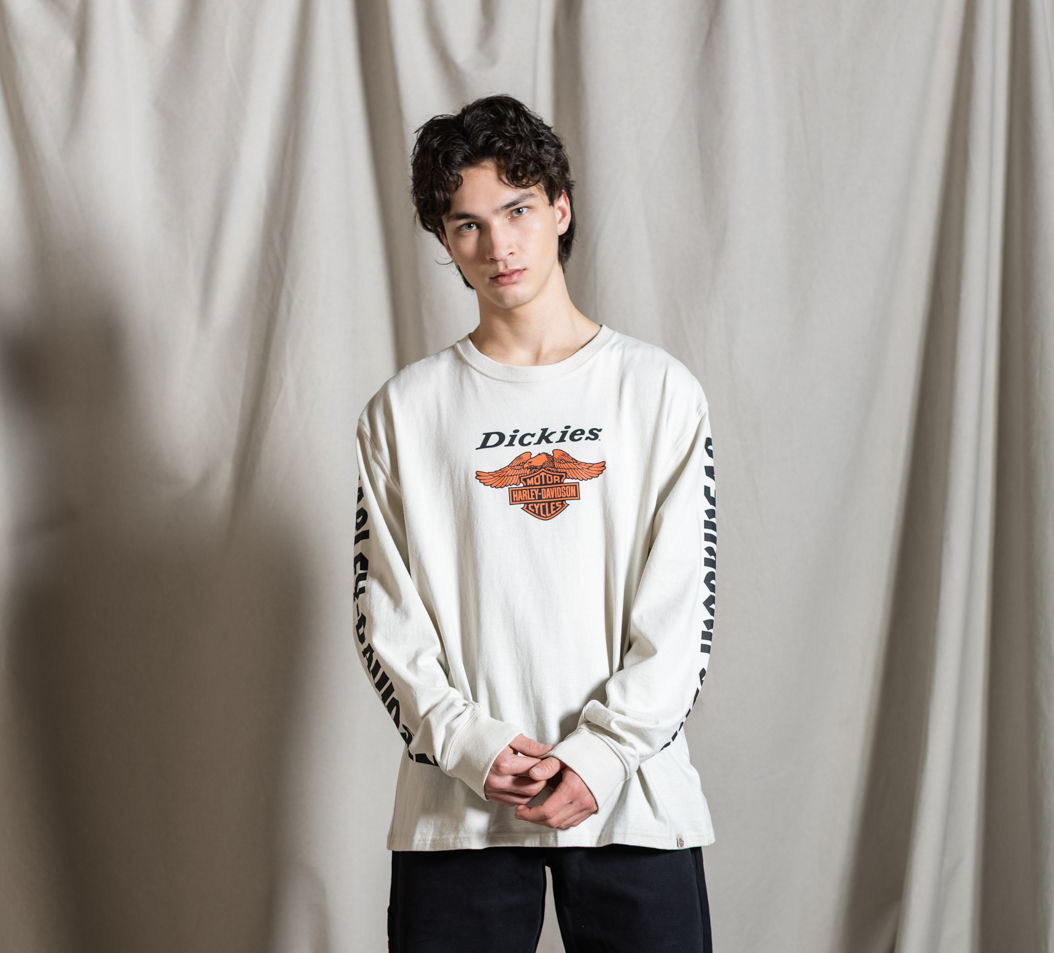 Dickies(R) x H-D(R)ヘビーウェイトLSイーグルTシャツ｜ハーレー