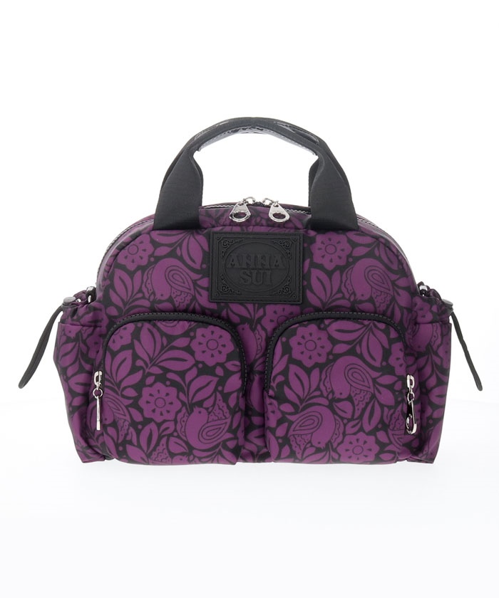 日本に 【美品 希少!】ANNA SUI ボストンバッグ 大容量 本革 2way 黒 