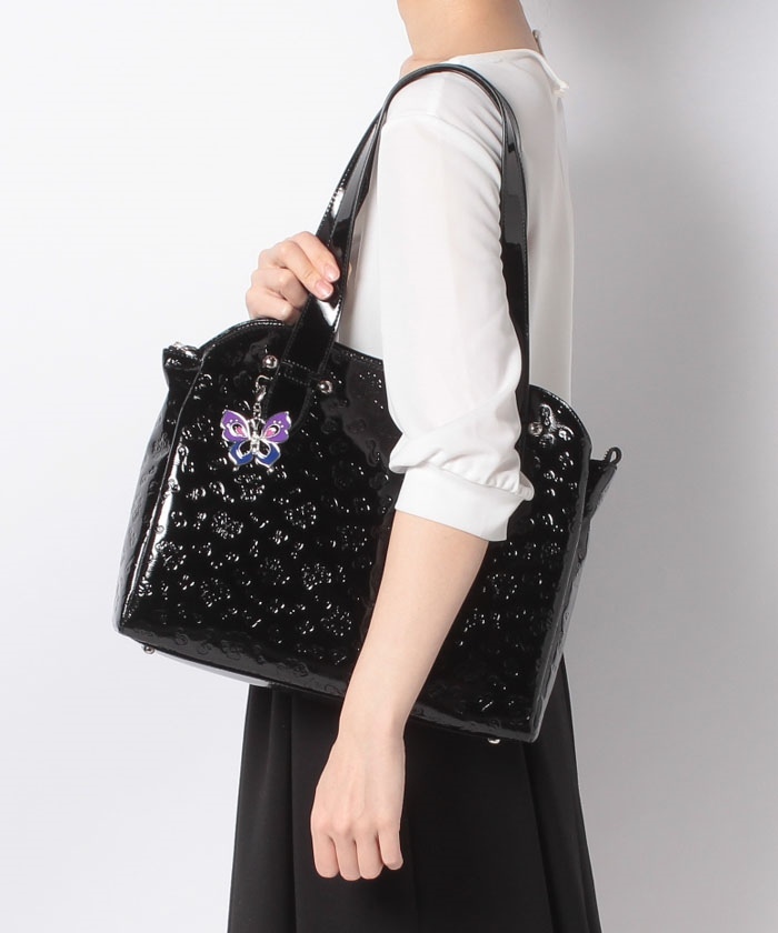 ANNA SUI　アナスイ　レザー　トートバッグ　ブラックバッグ