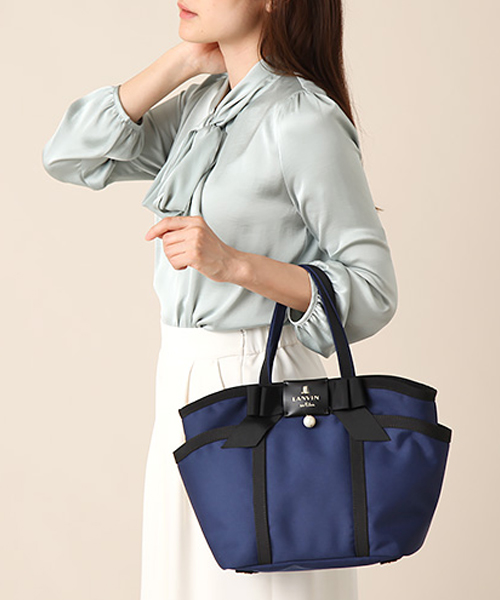 LANVIN en Bleu ジュール2WAY手提げバック アイボリートートバッグ