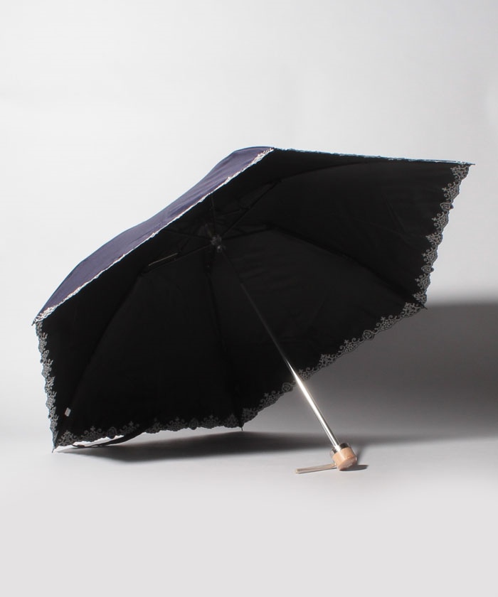 LANVIN COLLECTION 晴雨兼用折りたたみ傘 ”裾ロゴ刺繍” - | LANVIN 